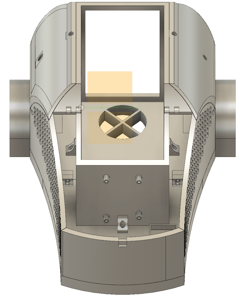 Isometric CAD view of the Radiation Detection Robot prototype enclosure