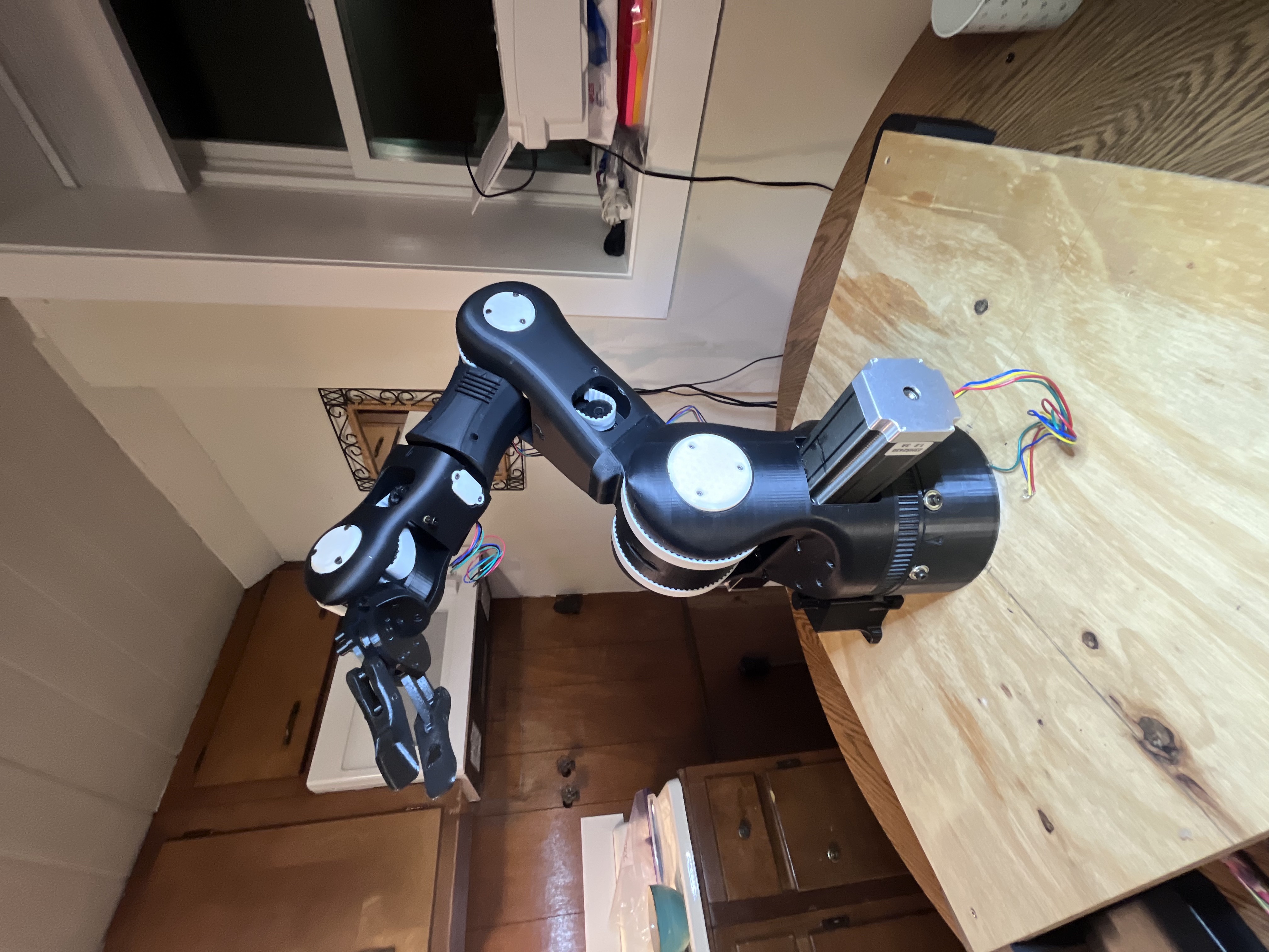 BCN3D Moveo robotic arm integration build with electronics and 3D-printed hardware