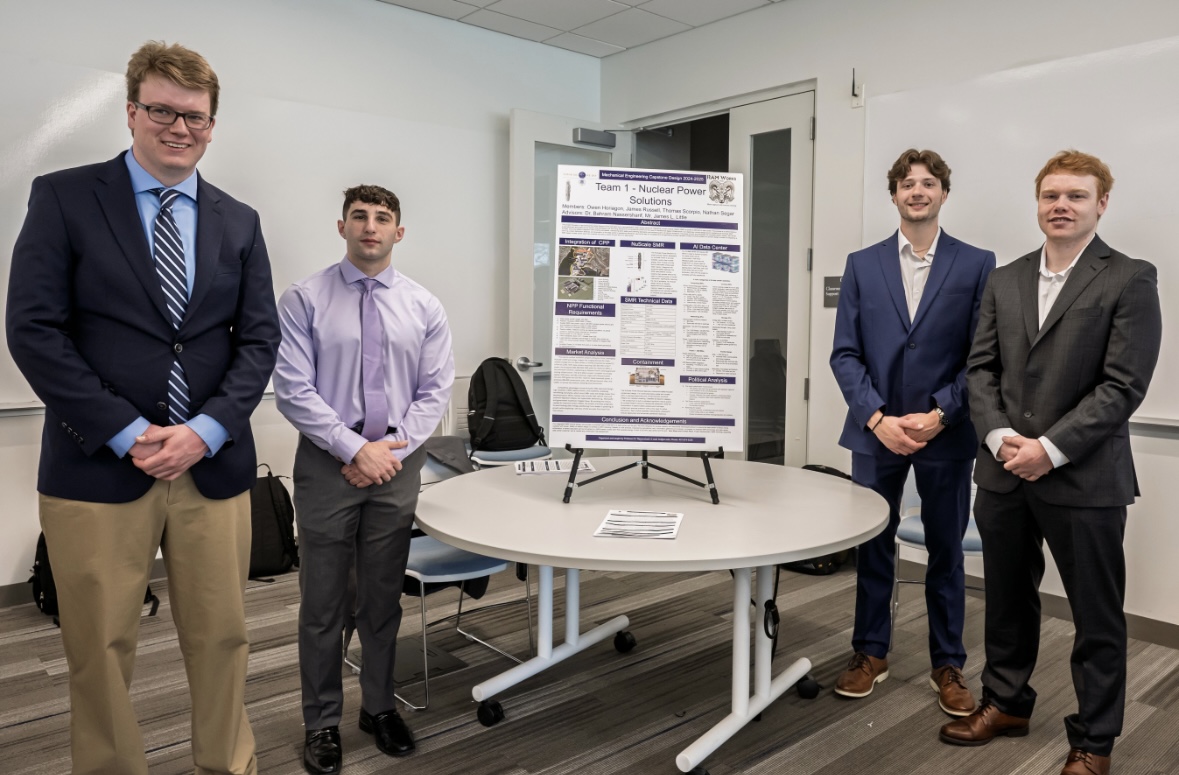 Team 01 Nuclear Power Solutions presenting the coal-to-nuclear capstone poster
